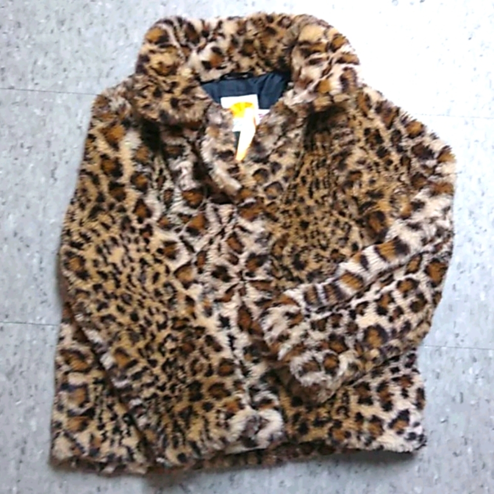 Faux Pattern Girls Coat Jacket